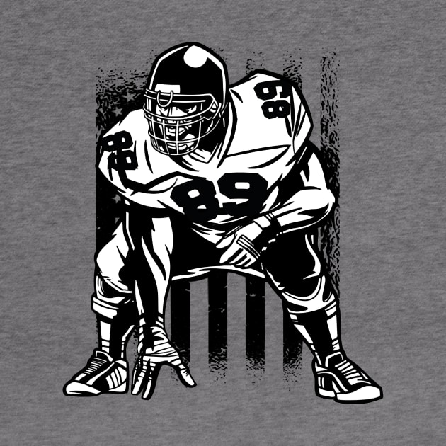 American Flag Football Lineman Football Coach by Baswan D'apparel Ish